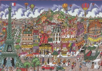  animados arte - Charles Fazzino paisaje urbano dibujos animados deporte 05 impresionistas